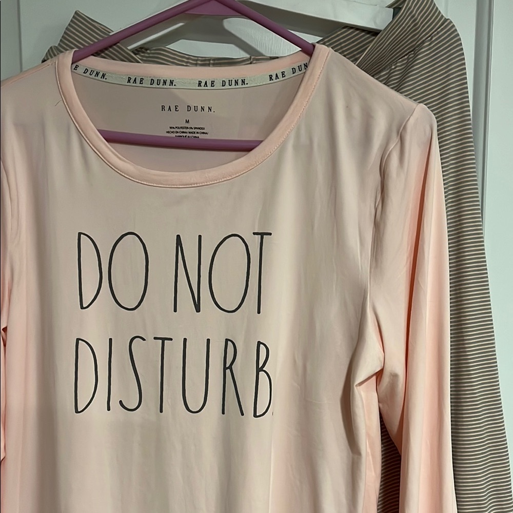 Rae Dunn Pink 'Do Not Disturb' Long Sleeve Top